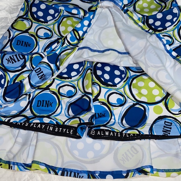 Pickleball Bella Aline Skort - 4 blue dink print , polyester spandex - Picture 6 of 8